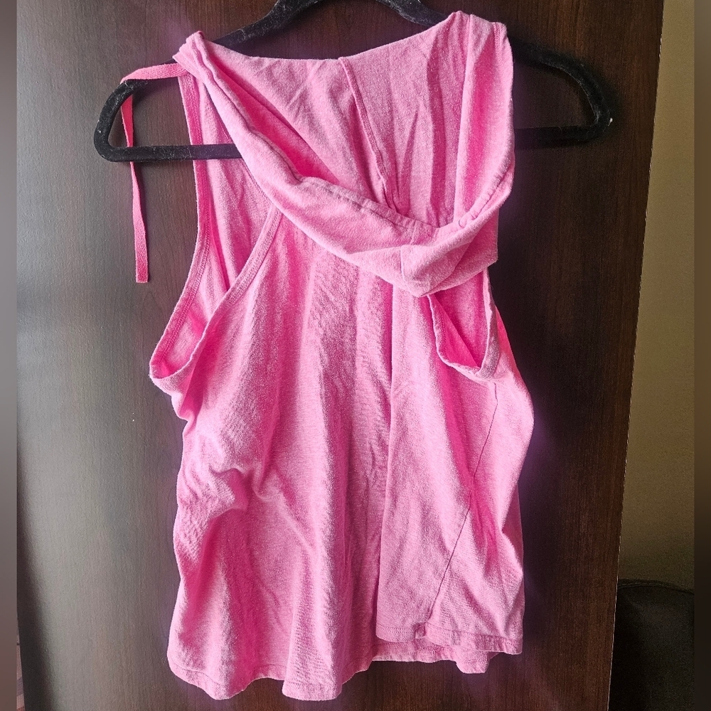 Just Be Pink V-Neck Tank Top With Hood - Picture 3 of 4